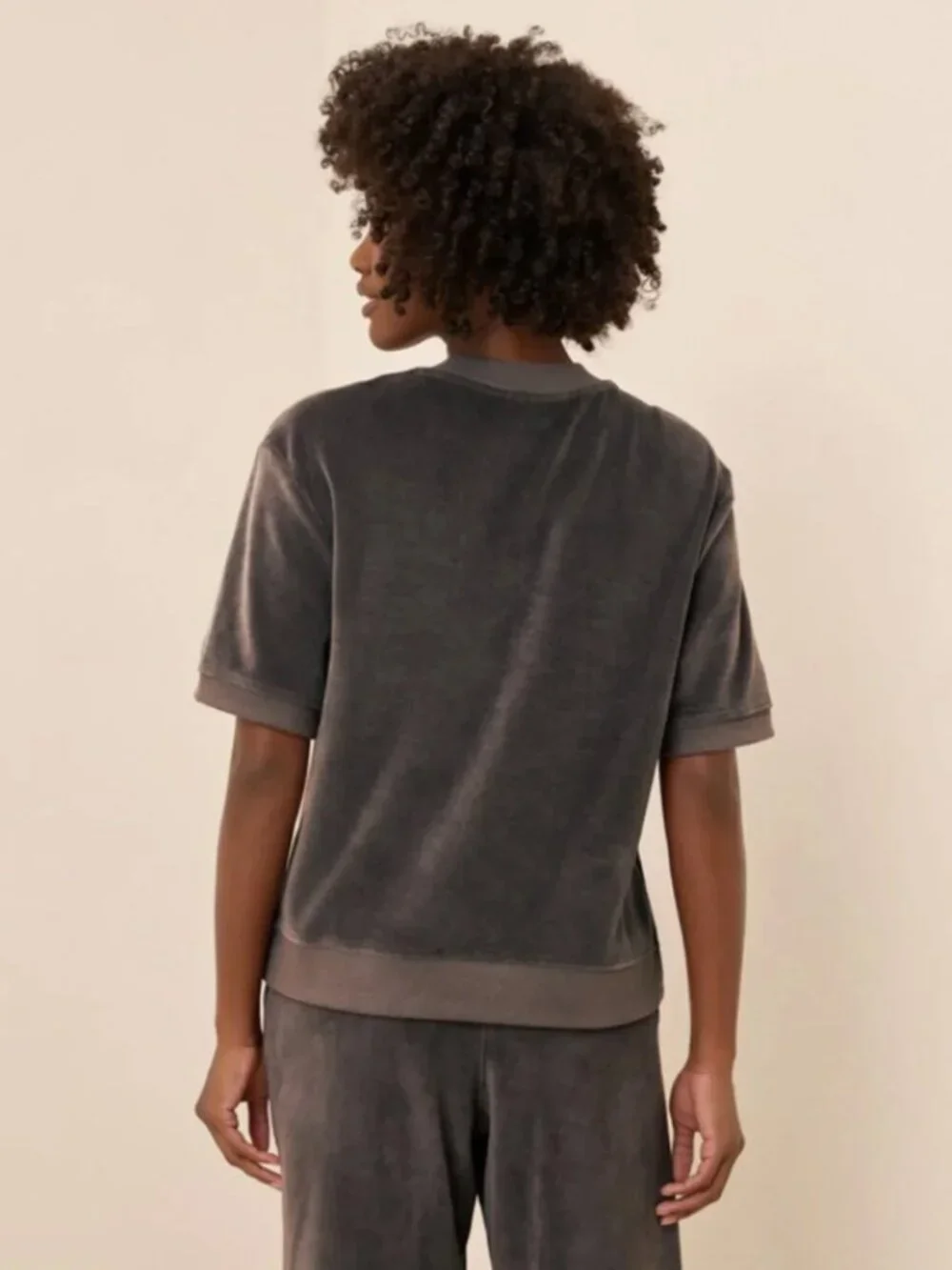 Pact Organic Cotton Velour Crew Pullover Shirt Graphite -  Women's Large - Picture 2 of 11